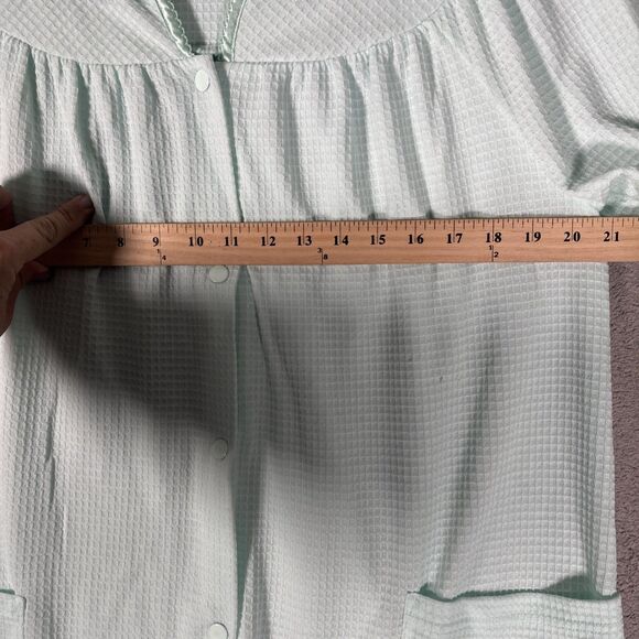 Adonna Sleepwear Nightgown Muumuu Women’s Size M Waffle Knit Teal House Dress - Picture 8 of 14